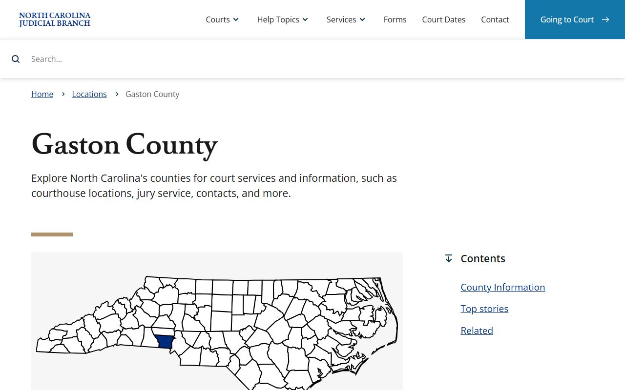 Gaston County court records after jail arrest court information page